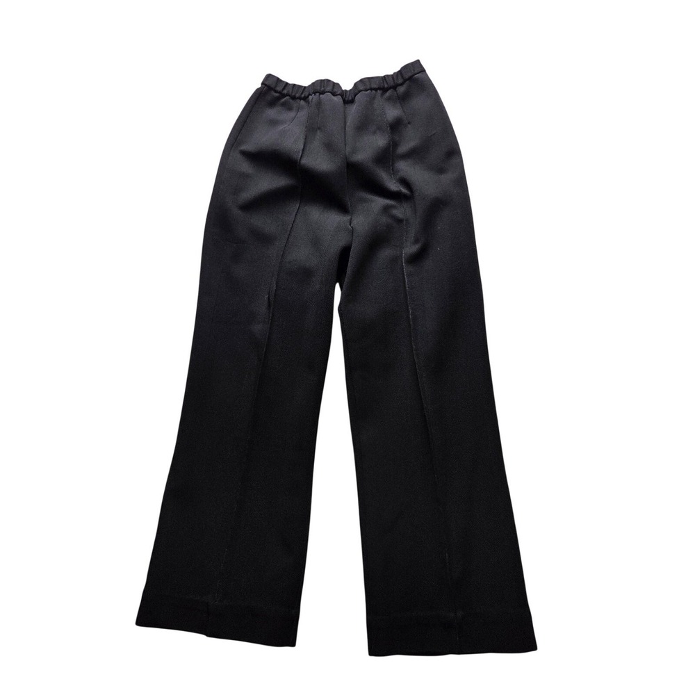 Wilroy Travellers Vintage Black Herringbone Elastic Waist Straight Leg Pants
